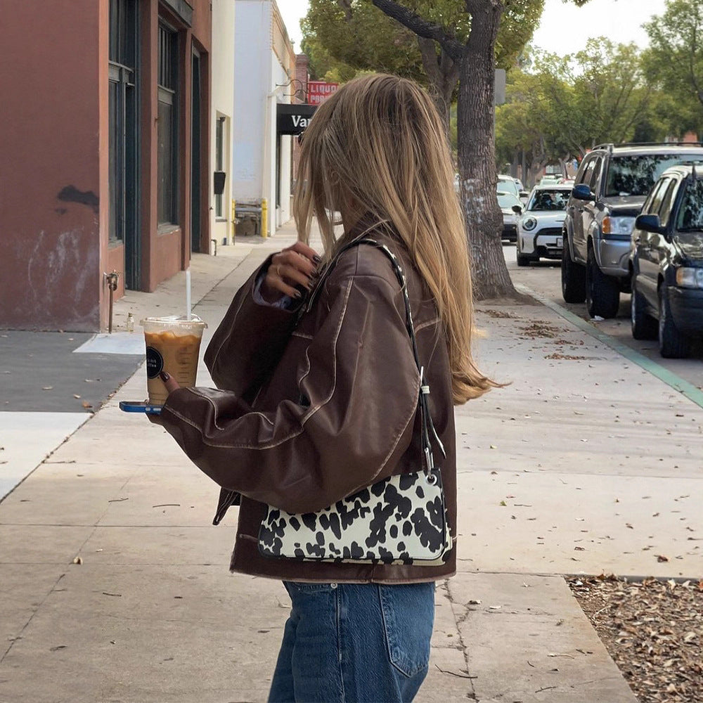 CHAQUETA EFECTO PIEL VINTAGE