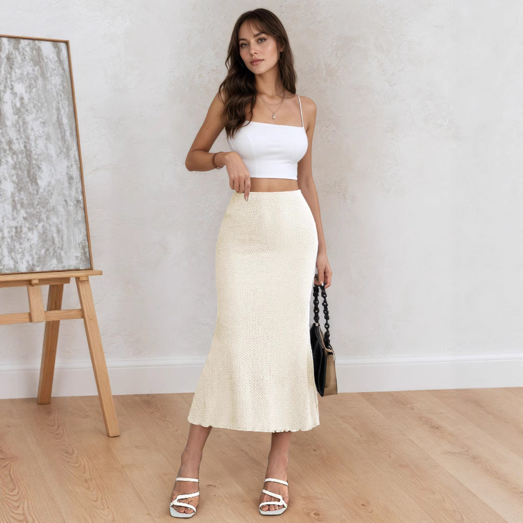 FALDA MIDI TEXTURIZADA