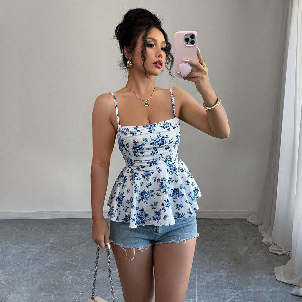 TOP FLORAL PEPLUM